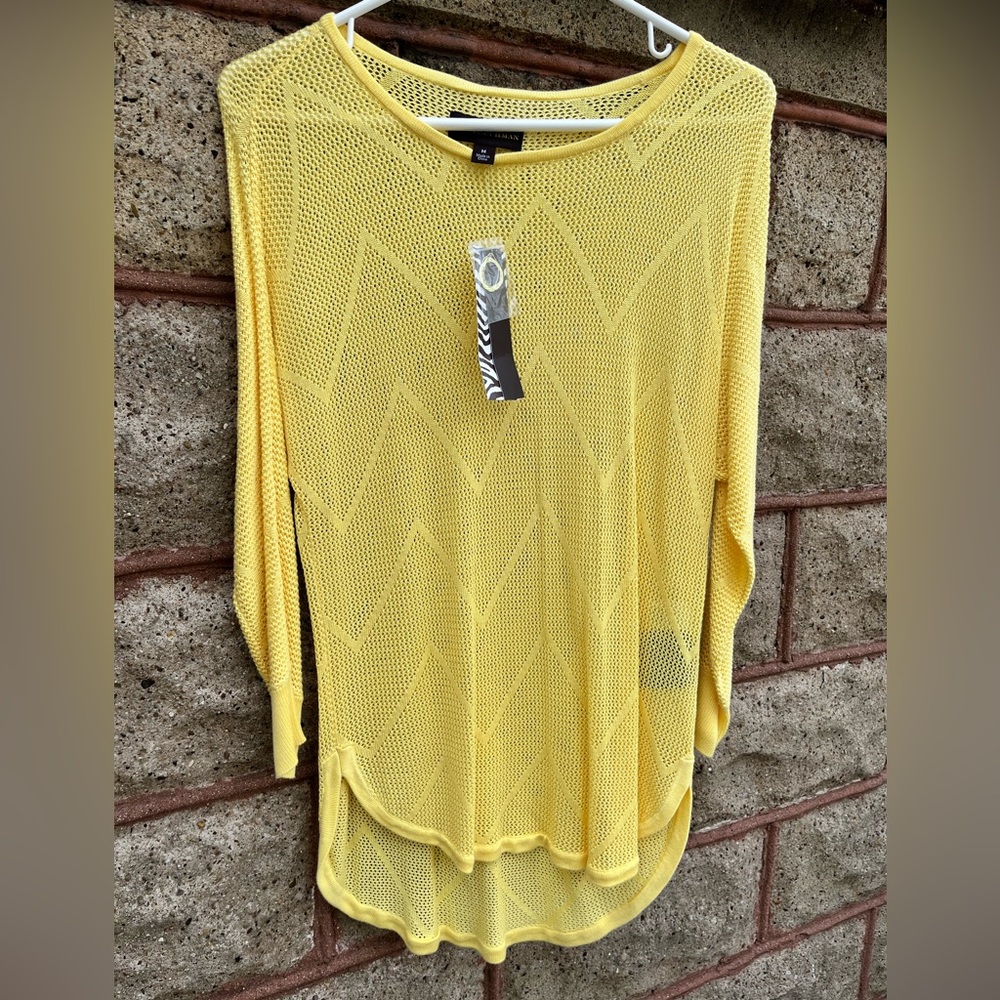 NWT yellow sweater medium kohl’s Dana buchman women